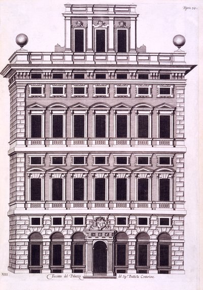 Ontwerp voor het Koninklijk Paleis van Caserta, 1756 door Luigi Vanvitelli